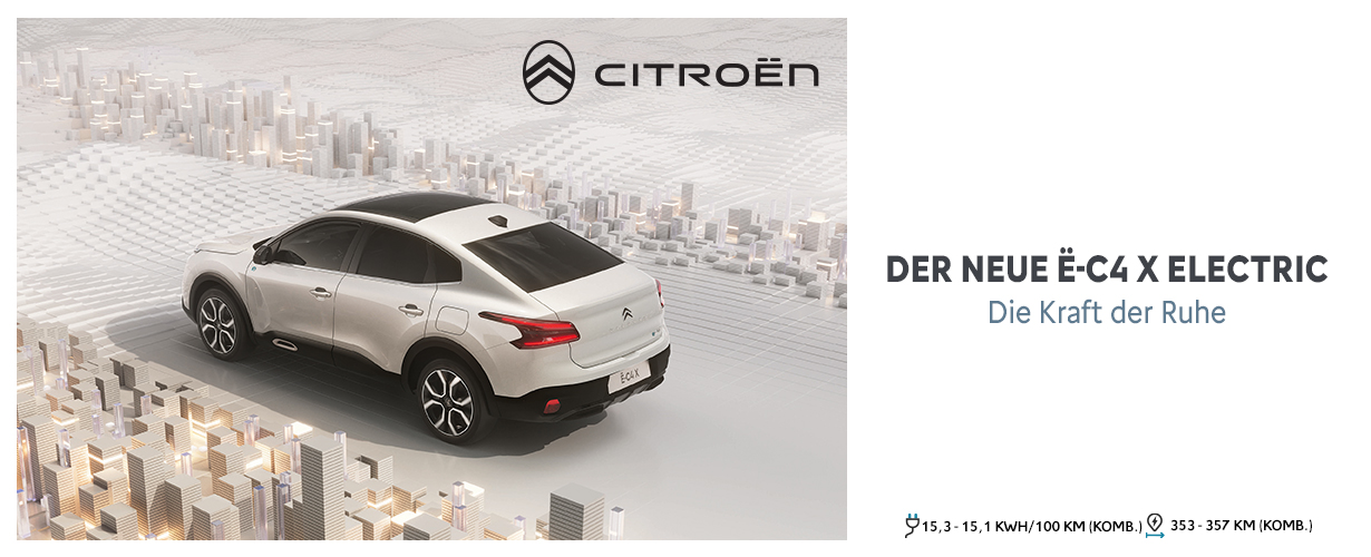 Neuer Citroën ë-C4 X Electric – In der Ruhe liegt seine Kraft