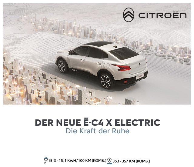 Neuer Citroën ë-C4 X Electric – In der Ruhe liegt seine Kraft